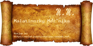 Malatinszky Mónika névjegykártya